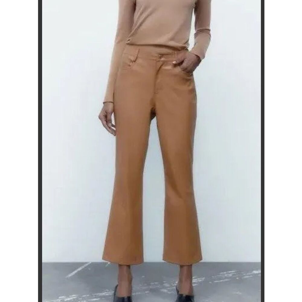 Zara Faux Leather Mini Flare Pants